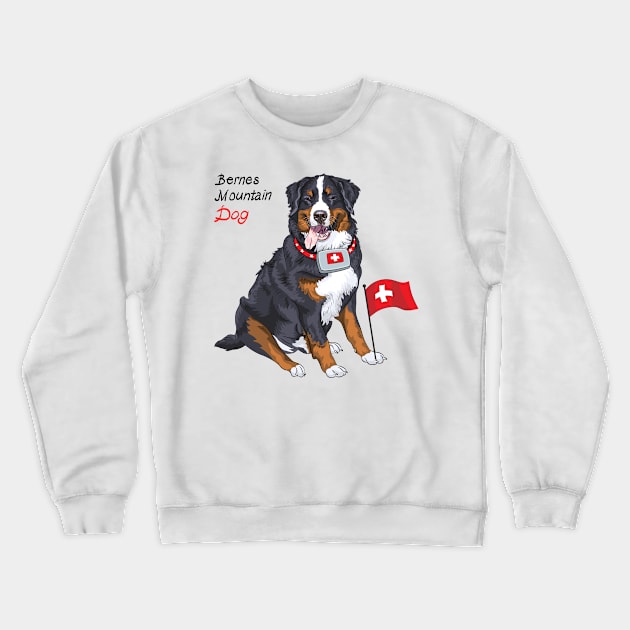 Bernese mountain dog Crewneck Sweatshirt by kavalenkava